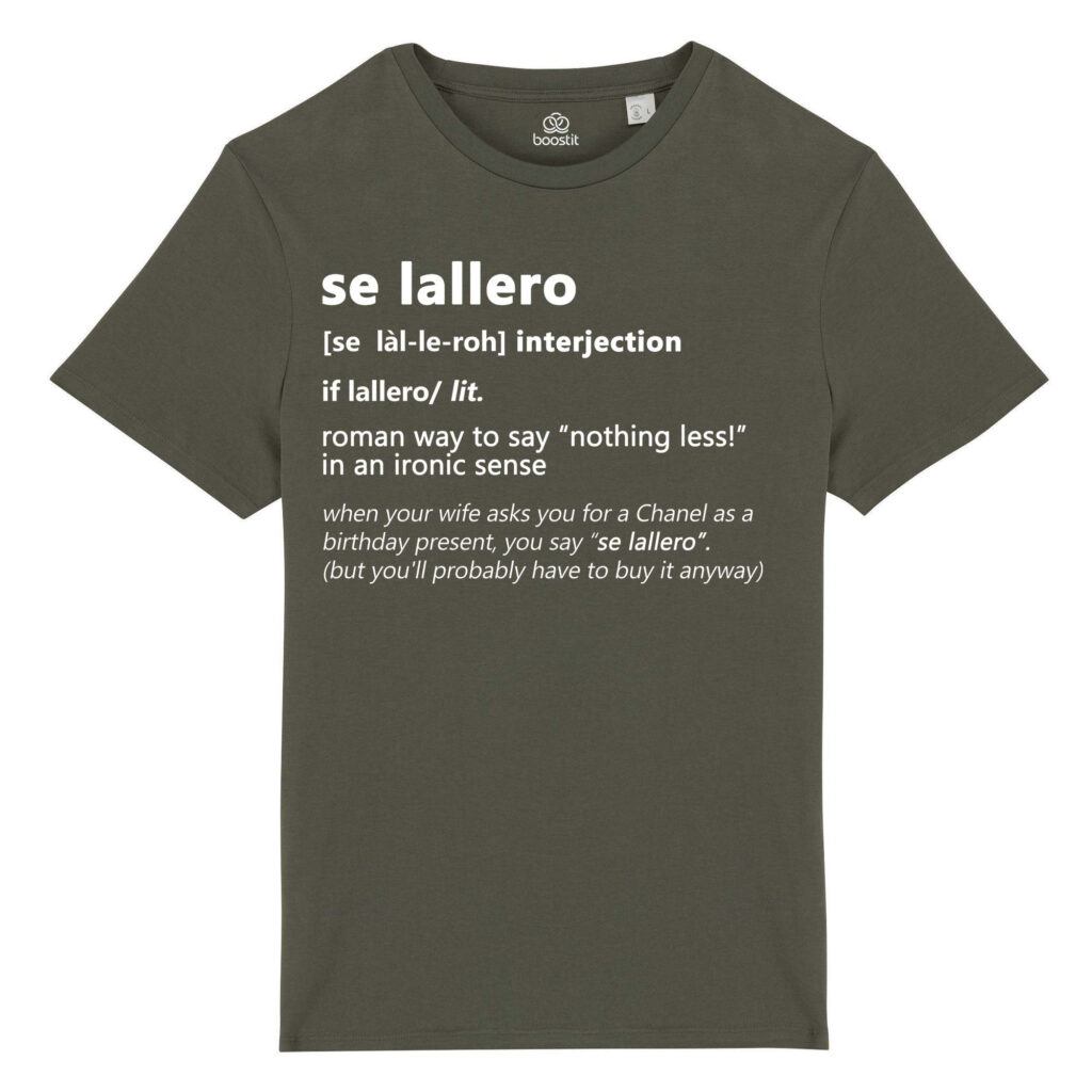 T-shirt-se-lallero-roman-says-cotone-biologico-verde